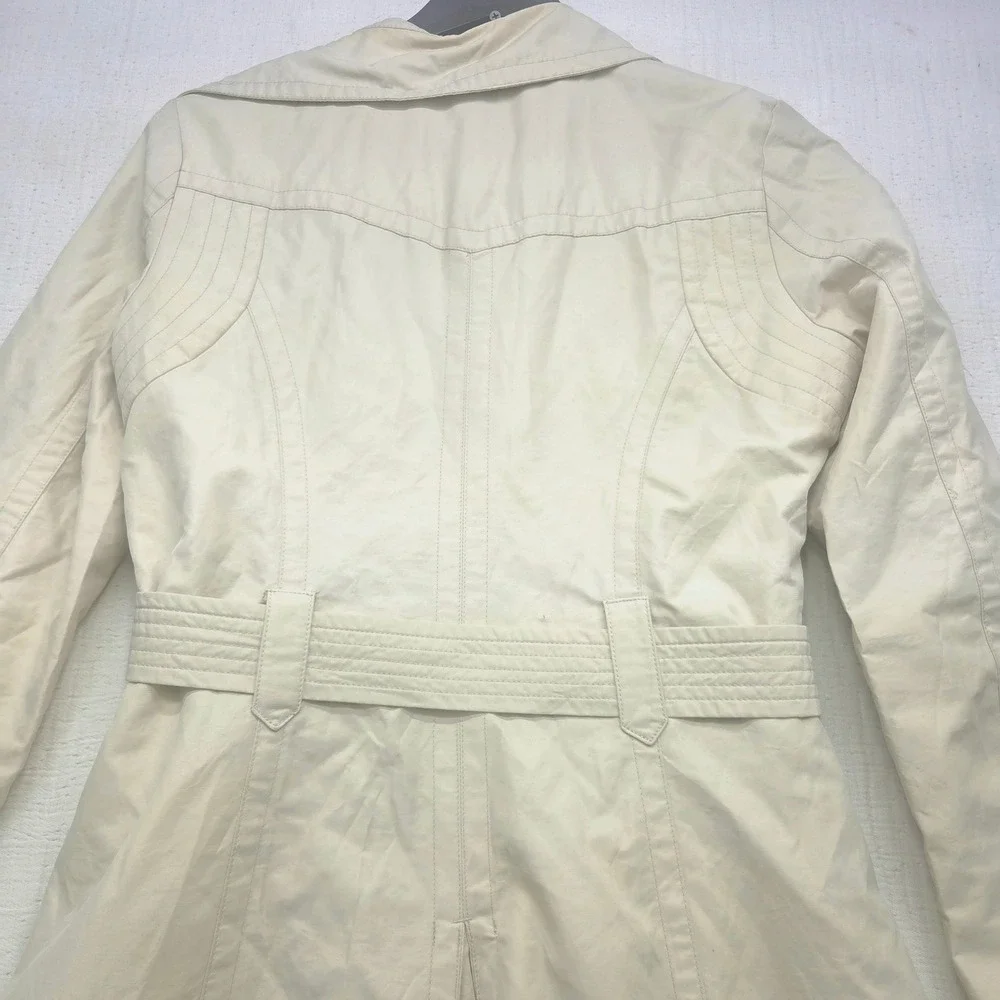 Jones New York Womens Cream Beige Belted Trench Coat Jacket Z17702 Size S